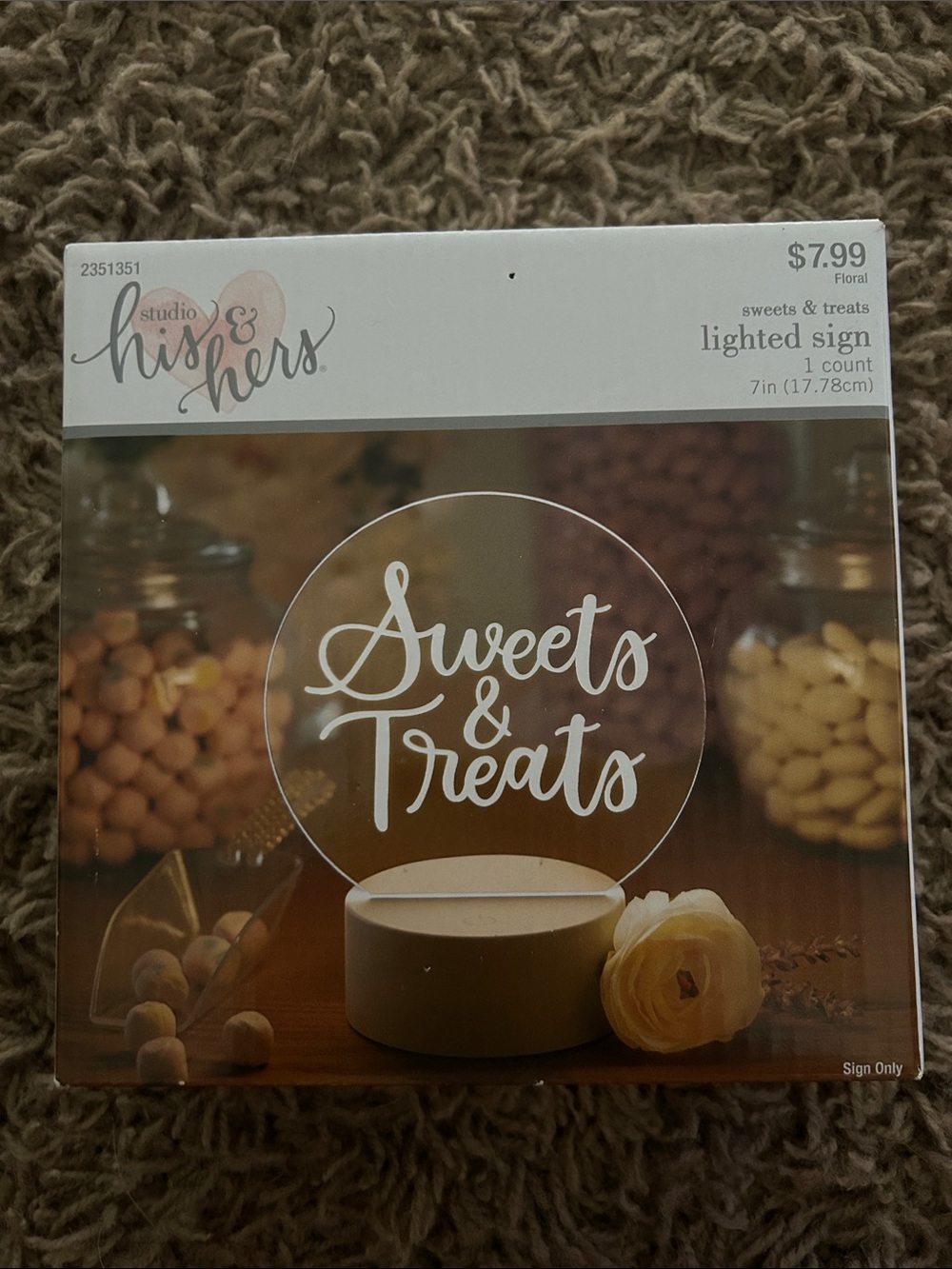 Hobby Lobby: 'Sweets & Treats' Lighted Sign - White